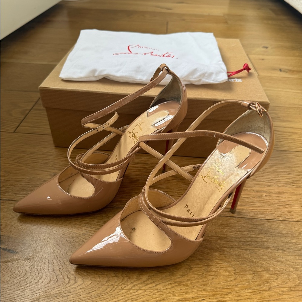 Louboutin Patent Nude Pumps 36